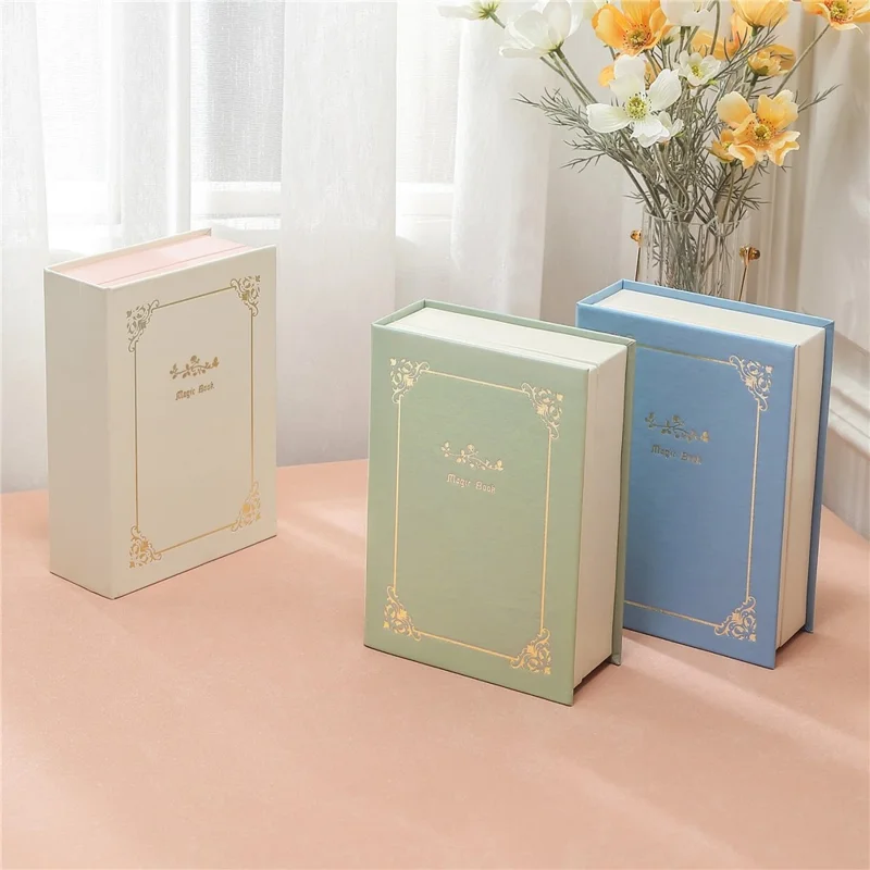 sp01115 Vintage Book Style Jewelry Organizer Box for Rings Earrings Necklaces PU Leather Magnetic Closure Storage Case - Green