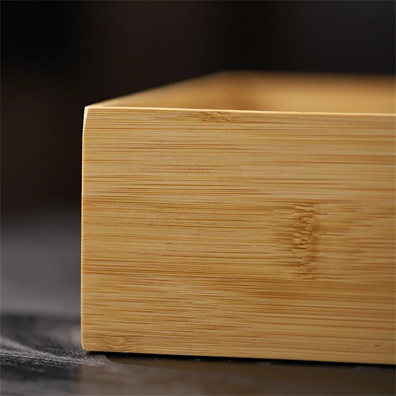 Bamboo Divided Organizer Food Storage Box with 6 Compartments for Snacks (BPA-Free, No FDA Certificate)