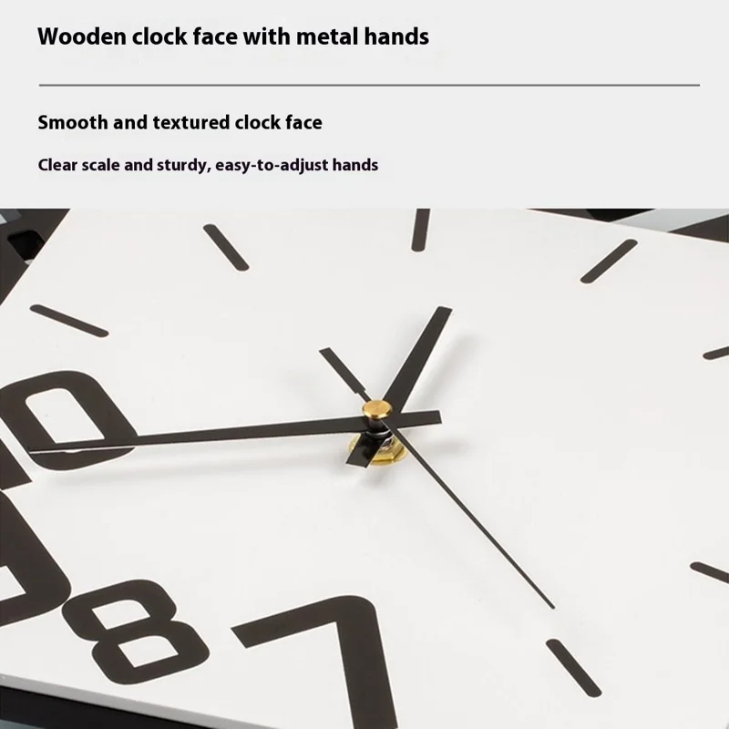 JT1850 38x69cm Stile Minimalista Orologio da Parete in Ferro Battuto con Quadrante in Legno Orologio al Quarzo per la Decorazione della Casa