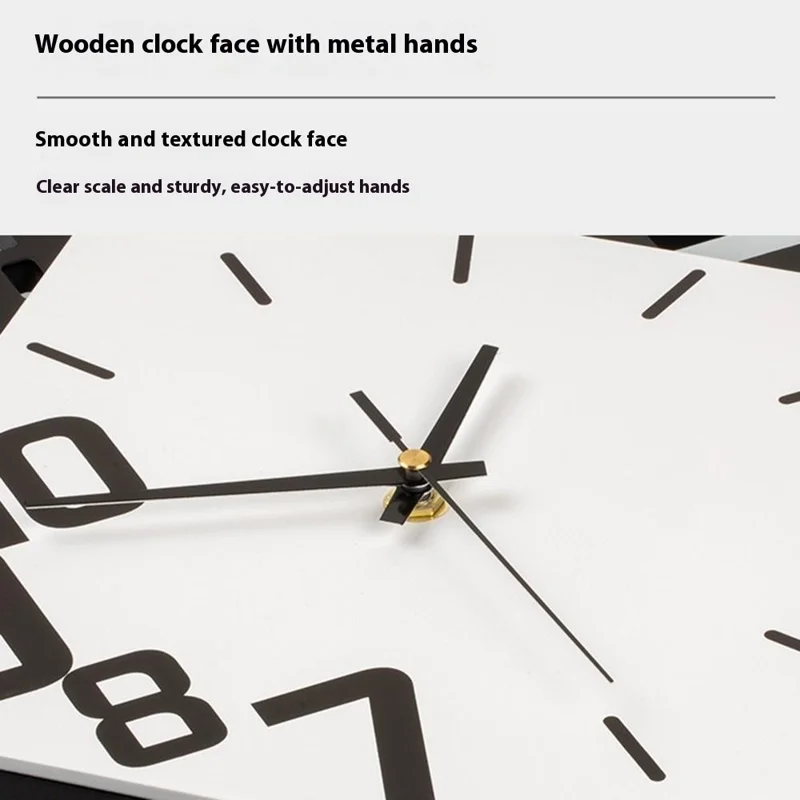 JT1850 50x84cm Stile Minimalista Orologio da Parete in Ferro Battuto con Quadrante in Legno Orologio al Quarzo per la Decorazione della Casa