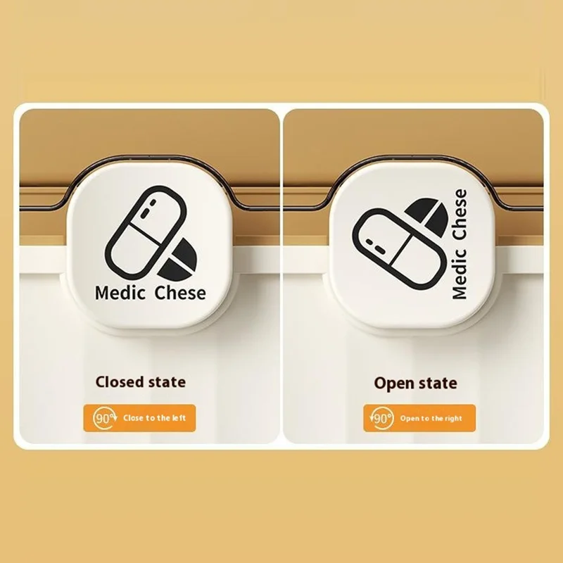 3-Layer Foldable Medicine Storage Box 32 x 17 x 17cm Portable First Aid Organizer for Home - White