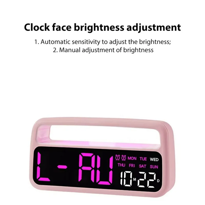 5520 Multifunctional LED Digital Clock with Ambient Light Sleep Mode Auto Brightness Bedside Alarm Clock - White Shell+Blue Light