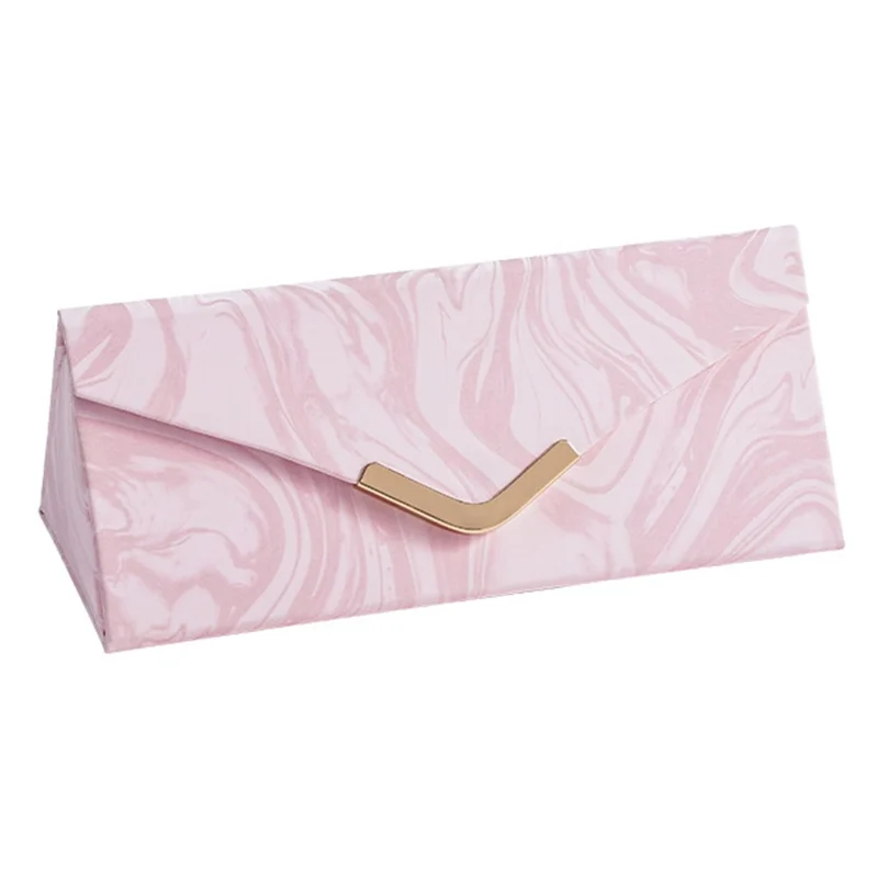 sp01371 PU Leather gevouwen sieradendoos voor oorbellen ringen kettingen met zachte voering oogglazen opbergdoos - Roze