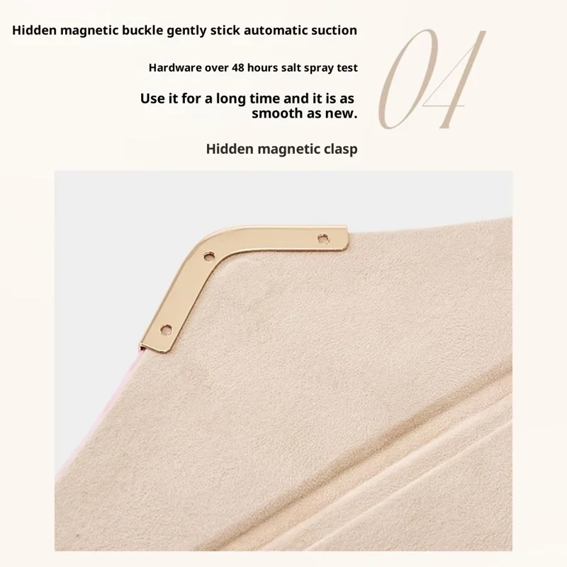 sp01371 PU Leather gevouwen sieradendoos voor oorbellen ringen kettingen met zachte voering oogglazen opbergdoos - Roze