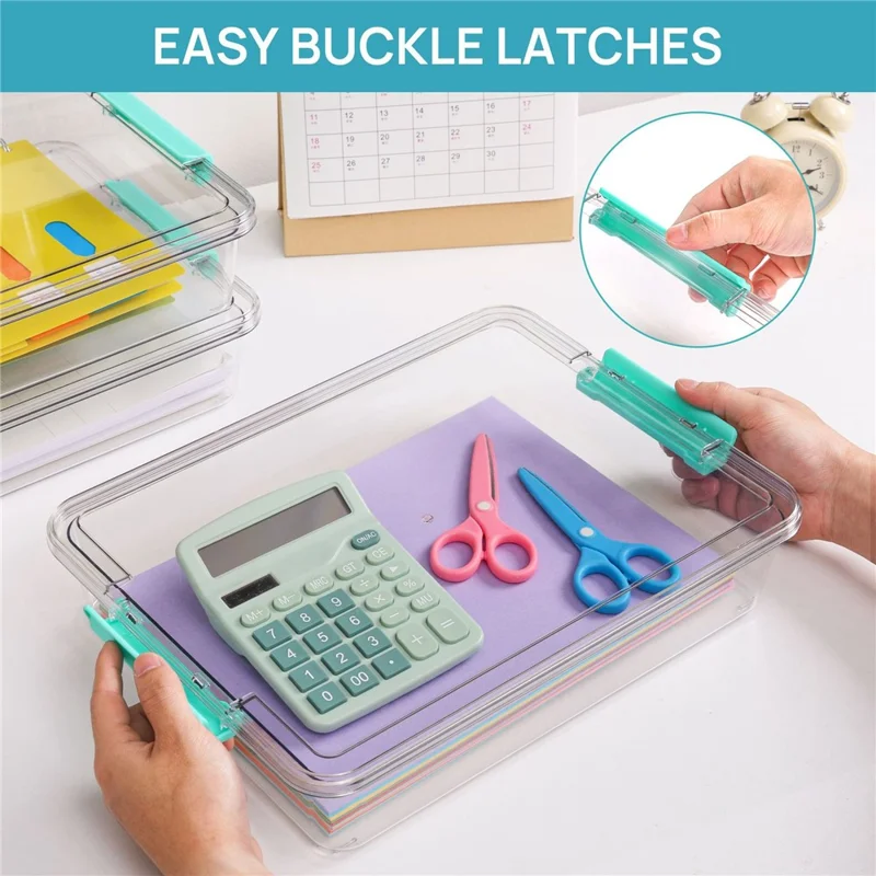 4 Pezzi Scatola di Immagazzinaggio Impilabile in PET Trasparente Organizzatore di Giocattoli con Coperchio Antipolvere Contenitore Salvaspazio