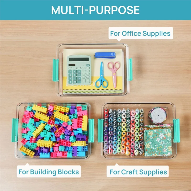 4 Pezzi Scatola di Immagazzinaggio Impilabile in PET Trasparente Organizzatore di Giocattoli con Coperchio Antipolvere Contenitore Salvaspazio