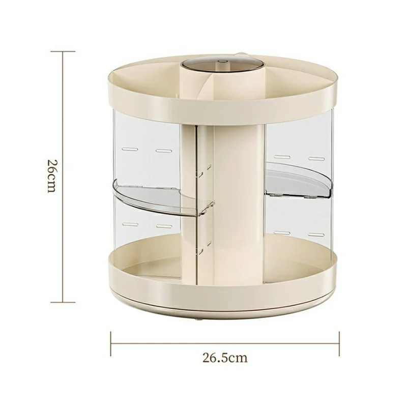 Organizador de maquillaje giratorio Caja de almacenamiento de cosméticos de escritorio Soporte de tocador para lápices labiales, brochas Contenedor transparente