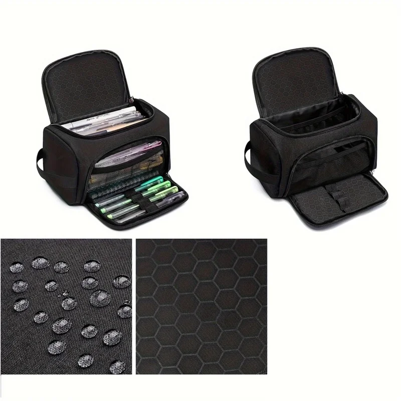 Großer Oxford-Stifteetui mit doppelter Lage, Kosmetiktasche, abriebfeste Stationery-Box, waschbar