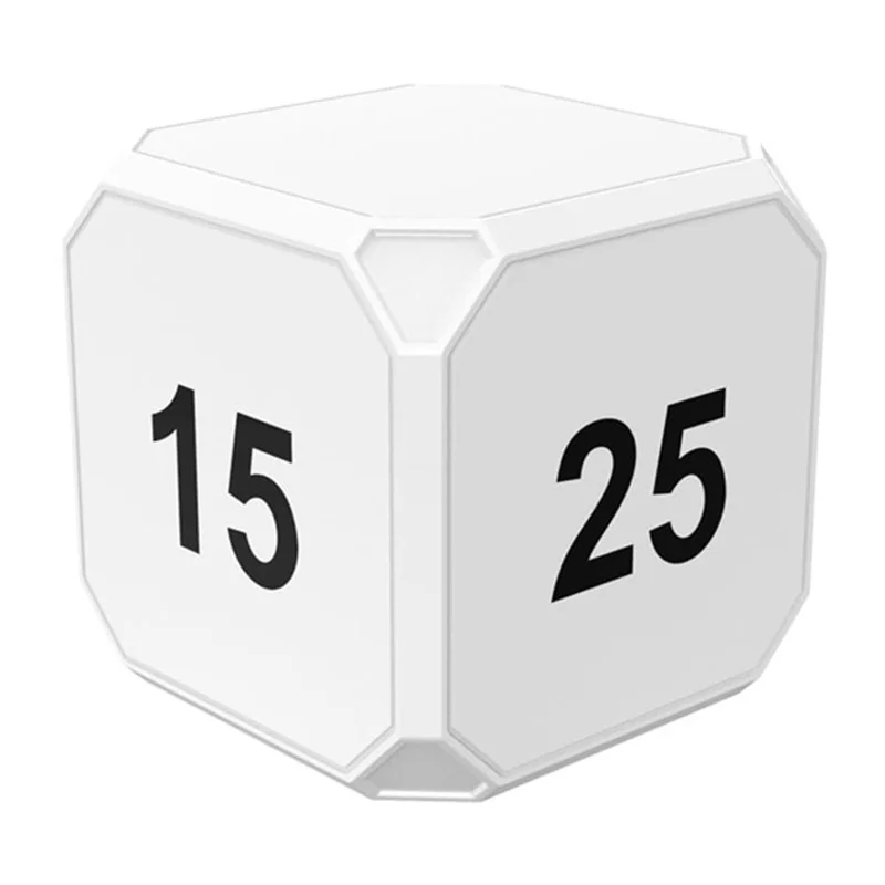 CT02 Minikubtimere med LED-display, elektronisk klocka för tidshantering vid matlagning, läsning och spel - Vit