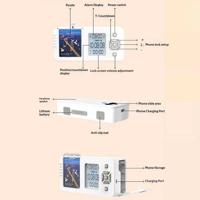 SG01 Smartphone Förvaringslåda Tidslåsning Låda Självdisciplin Trick Mobiltelefon Tidslåsning - Lappversion