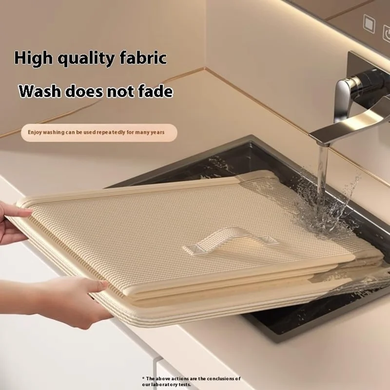 Scatola per Riporre Extra Large 50×40×33 cm a Righe, Organizzatore Pieghevole con Coperchio e Maniglie Rinforzate per Armadio e Guardaroba - Righe Beige