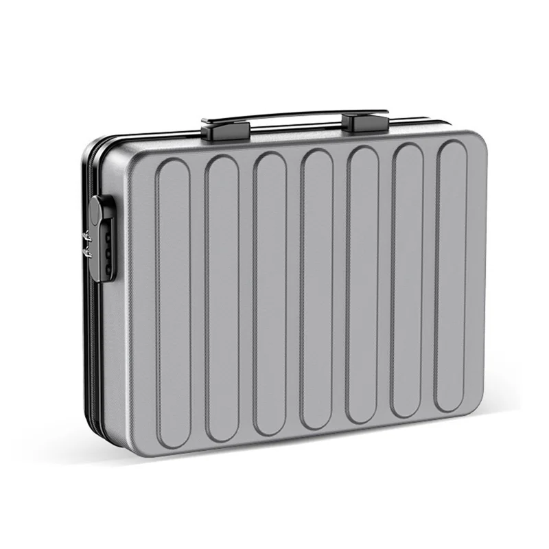 Multi-Layer Document Organizer Box Moisture-Proof Zippered Storage Bag with Password Lock for Passport / Certificates / Files