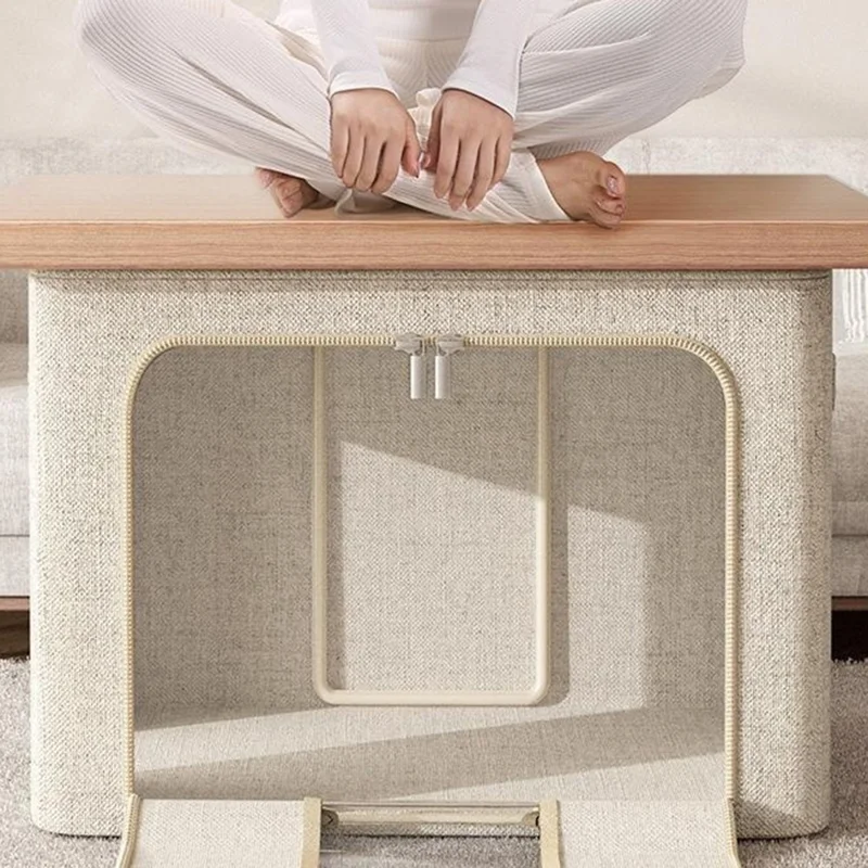 100L 60 x 42 x 40CM Foldable Storage Box For Clothes Bedding Double Window Steel Frame Heavy Duty Linen Cotton Organizer - Yellow