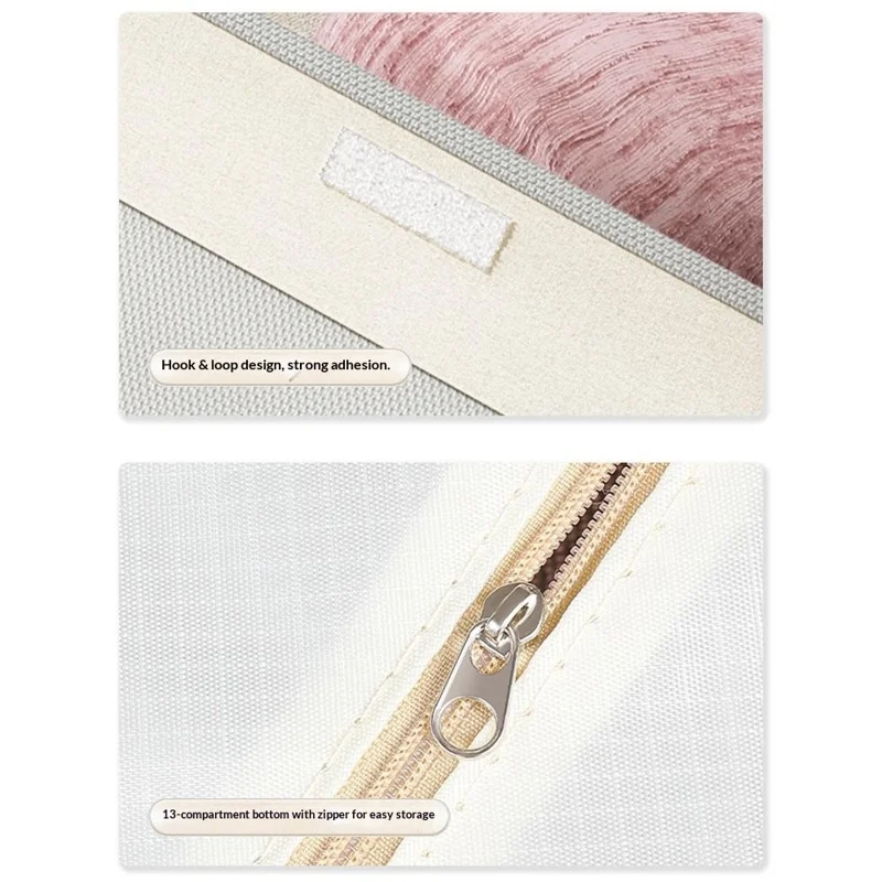 Boîte de Rangement pour Sous-vêtements 13 Compartiments, Séparateur de Tiroir Pliable avec Couvercle pour Chaussettes, Soutiens-gorge, Vêtements - Gris Clair