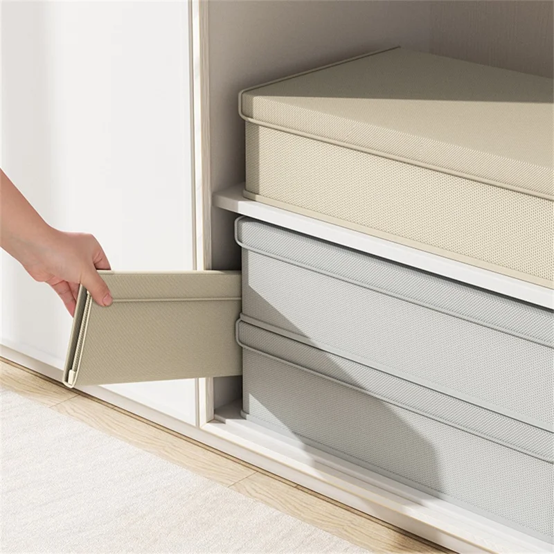 Unterwäsche-Organizer-Box mit 17 Fächern, faltbarer Schubladen-Teiler mit Deckel zur Aufbewahrung von Socken, BHs und Kleidung – Hellgrau