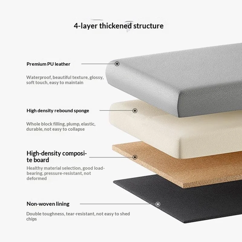 76 x 38 x 38cm 110L PU Leather Storage Ottoman Foldable Seat Stool Footrest Pouffe for Entryway Kids Room - Grey