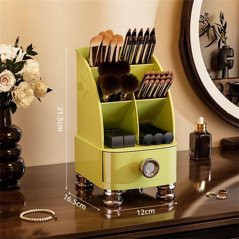 Scatola multifunzionale per il ripiano del trucco con grande capacità, organizer per prodotti per la cura della pelle, articoli da toeletta, cosmetici con cassetto - Verde