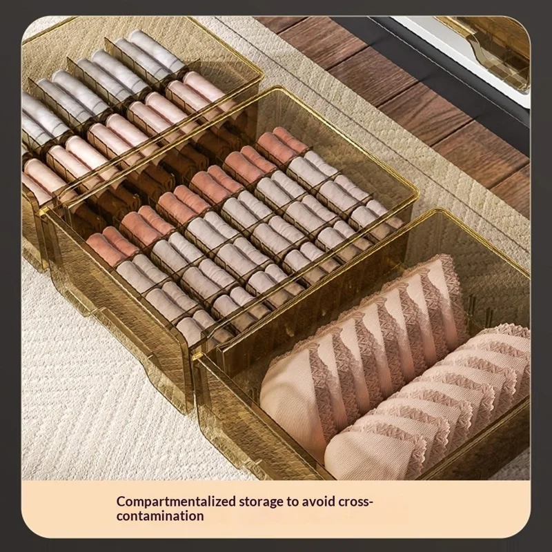 2-Schicht-Schubladenorganizer mit Fächern, Unterwäscheaufbewahrung für Socken, BHs - 10 Fächer / Ohne Fachunterteilung