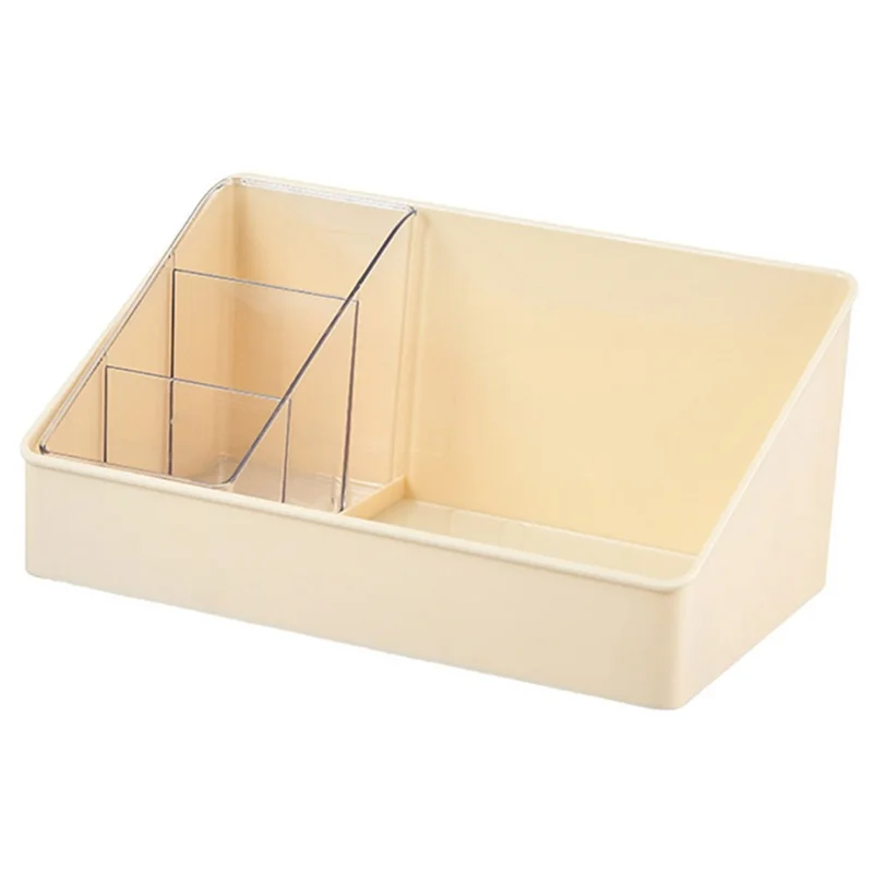 Настольный органайзер с несколькими отделениями, пенал для ручек, трапециевидная односекционная стойка для хранения в офис и учебу — бежевый