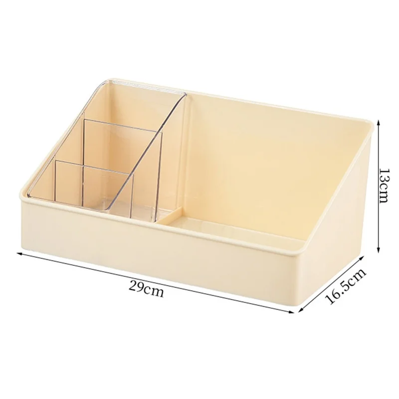 Настольный органайзер с несколькими отделениями, пенал для ручек, трапециевидная односекционная стойка для хранения в офис и учебу — бежевый