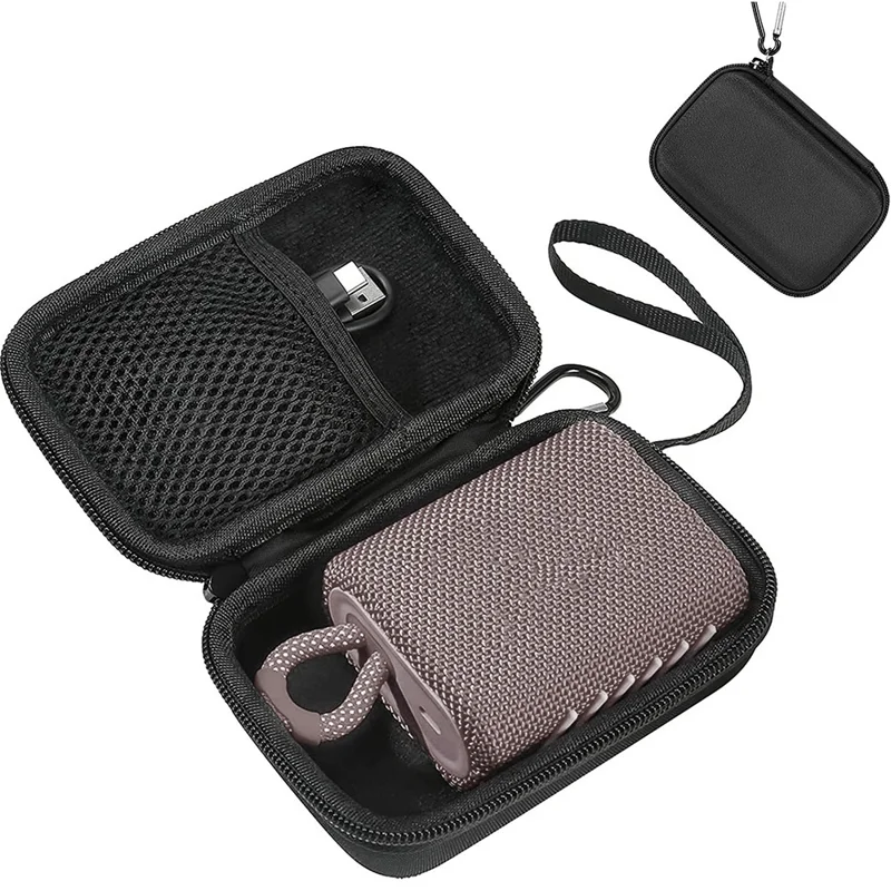 EVA-hardtaske til JBL Go 5 / Go 4 / Go 3 bærbare Bluetooth-kompatible højttalere, opbevaringstaske, bærelomme - sort
