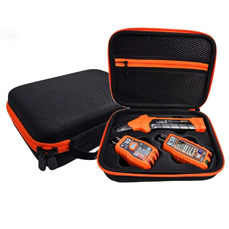 Custodia Rigida per Klein Tools ET310 / 80016 / 80041 / RT250 Rilevatore di Interruttore Automatico, Organizzatore per Strumenti Elettrici - Nero / Arancione
