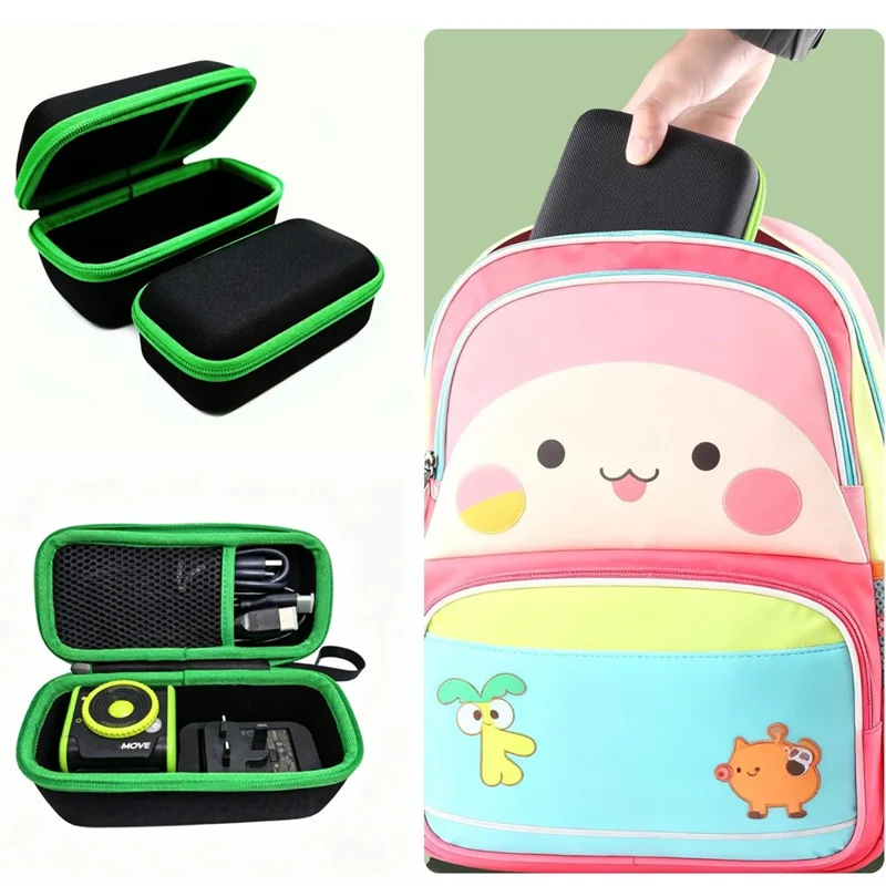 Hard Shell Case for LeapFrog LeapMove Kids Learning Projector EVA Travel Storage Bag Portable Carrying Case - Black  /  Green