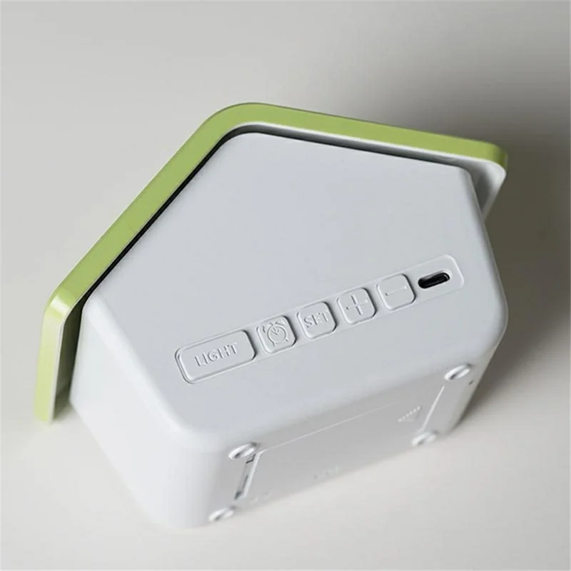 House-Shaped Cuckoo Digital Alarm Clock LED 8-Color Night Light Dual Alarm Snooze Silent Clock - 6698  /  Blue