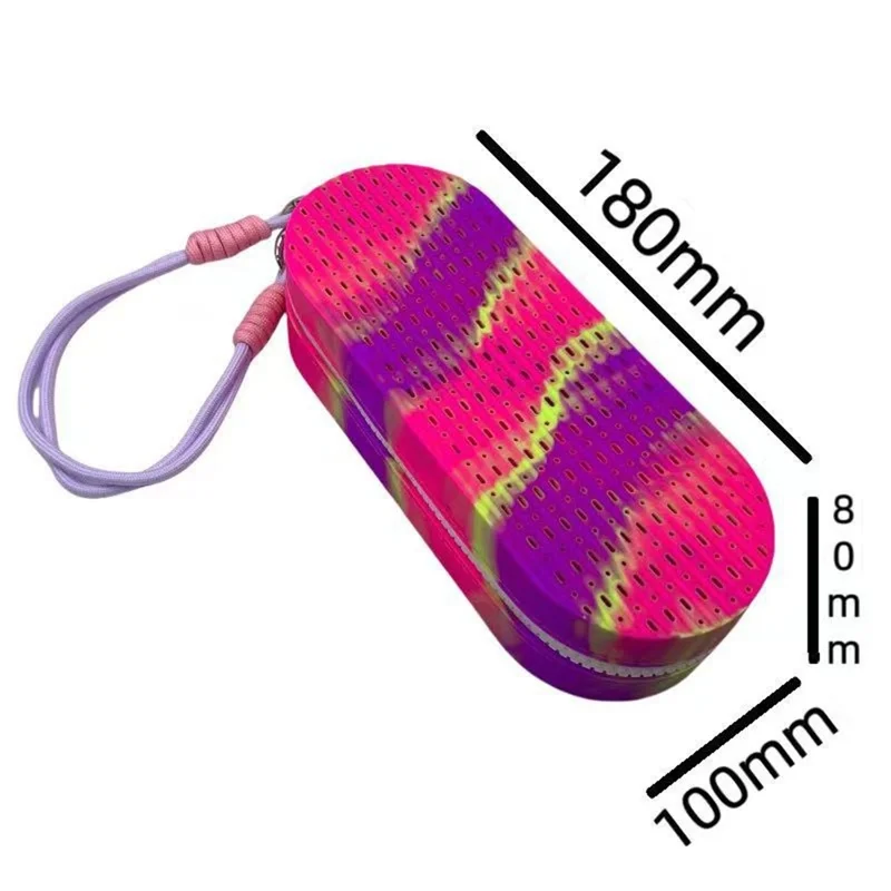 Tie Dye Swimming Goggles Silicone Case Breathable Anti Drop Eyewear Portable Storage Box - Red / Yellow / Blue