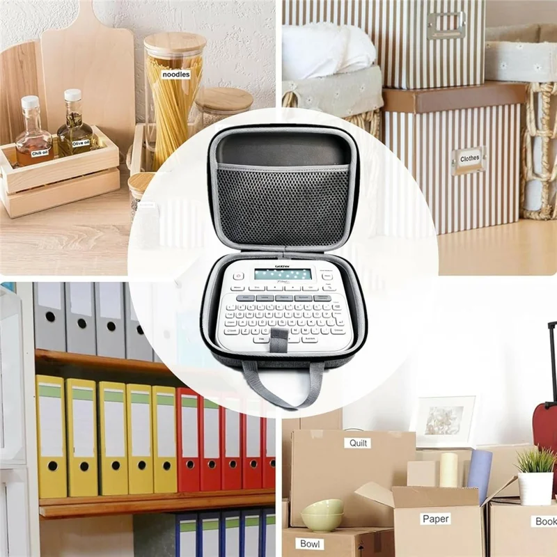 EVA Hard Shell Storage Case for Brother P-Touch PTD220  /  D210 Label Printer Shockproof Carrying Bag - Grey