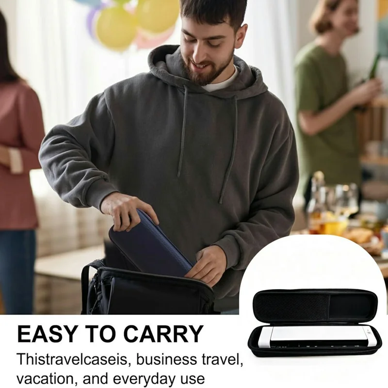 Storage Case for Brother DS-640  /  DS-940DW  /  DS-720D  /  DS-740D Mobile Document Scanner Portable Protective Bag - Black