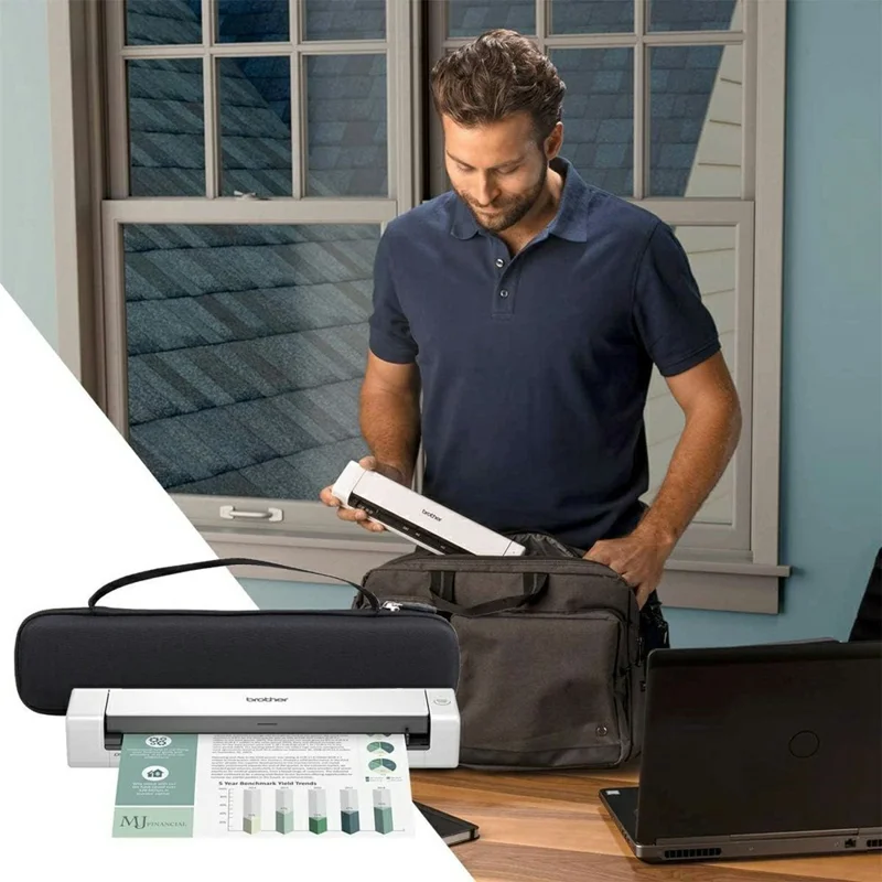 Storage Case for Brother DS-640  /  DS-940DW  /  DS-720D  /  DS-740D Mobile Document Scanner Portable Protective Bag - Black
