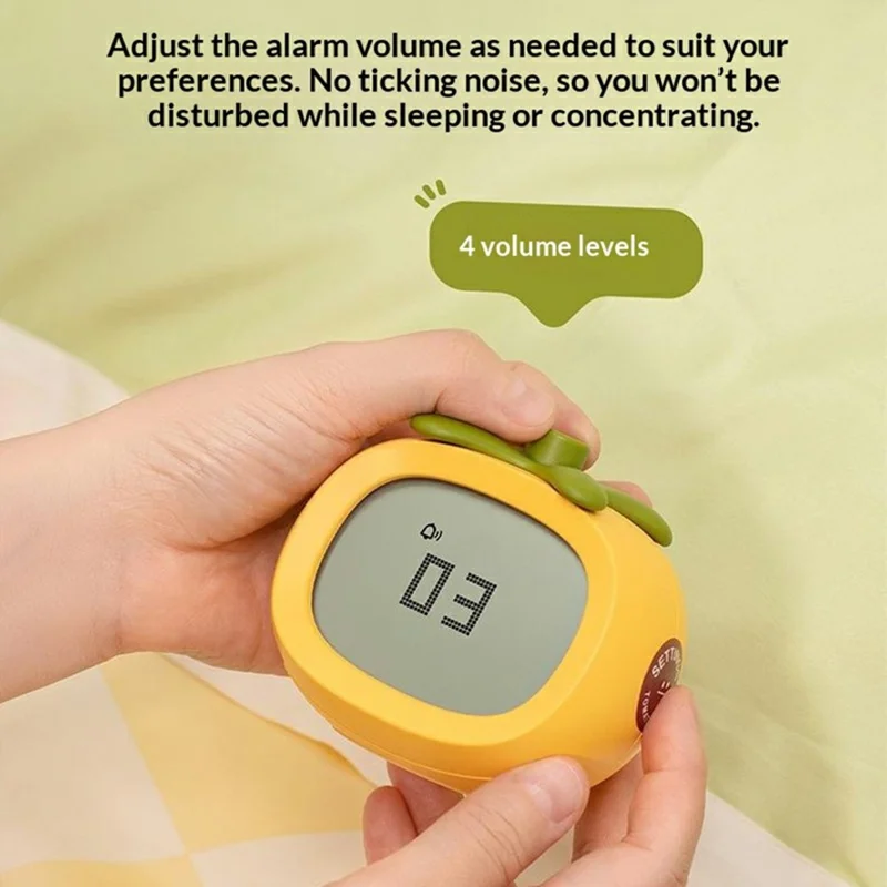 60-Minute Visual Tomato Shape Alarm Clock Digital Display Timer for Study Work Rest - Red