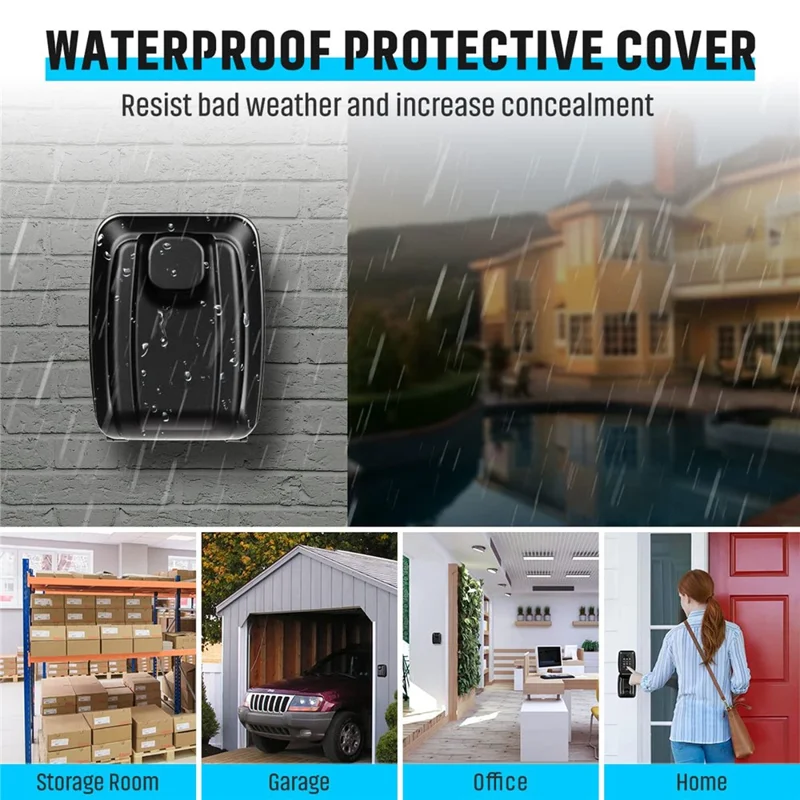 G14 12-Digit Waterproof Zinc Alloy Wall-Mounted Key Lock Box for Home Garage Office - Black