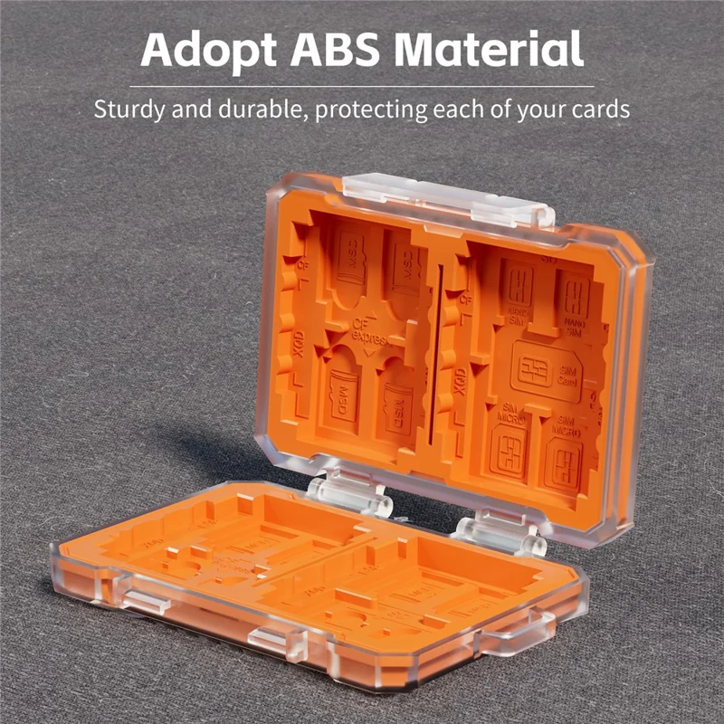 DESIONTAL Memory Card Protection Box ABS + TPE Vandtæt opbevaringskasse med dobbelt lag - Orange