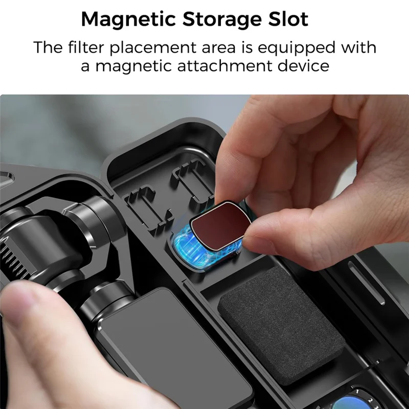 DESIONTAL Storage Case for DJI Osmo Pocket 3  /  4 Shockproof Hard Shell Flip Cover Organizer - Black