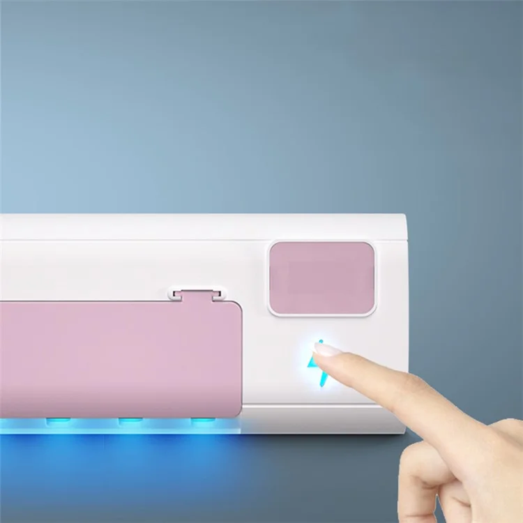 UVC Light Toothbrush Holder Cleaner Wall Mount Sterilizer Box Ultraviolet Toothbrush Rack - Green