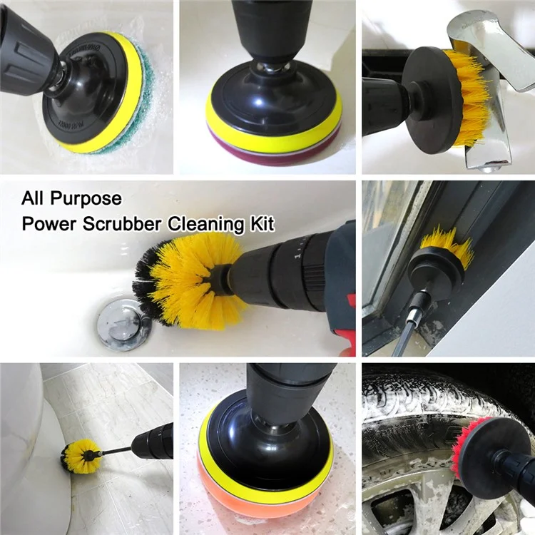 Juego de 12 cepillos eléctricos de taladro Power Scrubber Cleaner Kit para limpieza de coches, baños, cocinas y herramientas