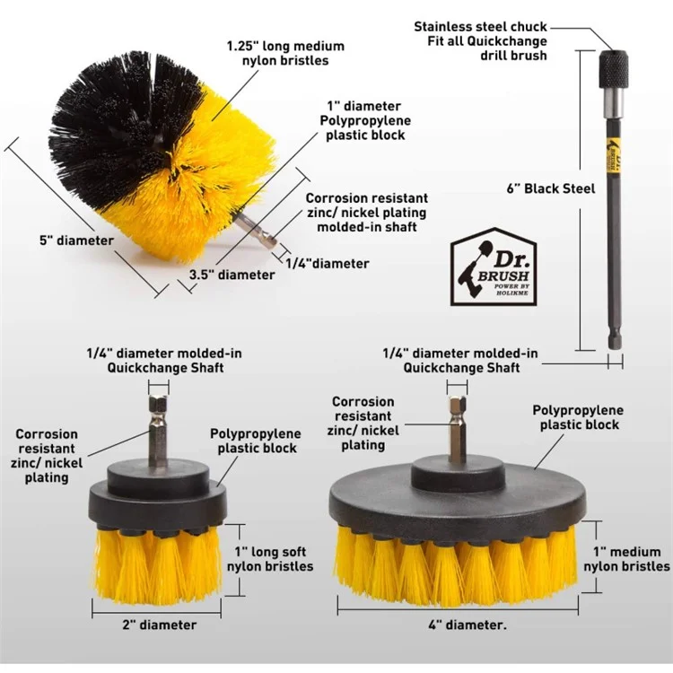 Juego de 12 cepillos eléctricos de taladro Power Scrubber Cleaner Kit para limpieza de coches, baños, cocinas y herramientas