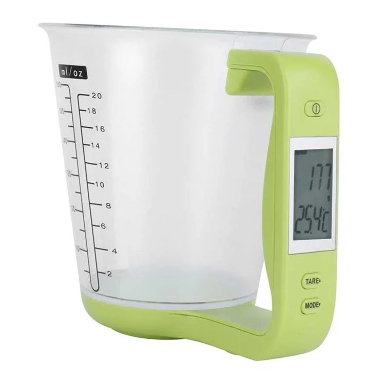 TY-C01 Electronic 1000G CUP DI MISURAZIONE 0.1G Precisione DETACHABLE Cucina Staccabile Coppa Di Misura Con Scala (BPA Gratis, Senza Certificato FDA) - Verde Chiaro