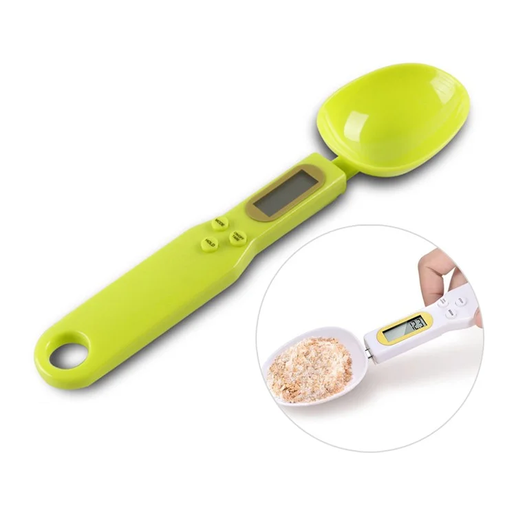 NS-S3 Portable Kitchen Mesury Spoon Scale Alimentaire Multi-fonction Electronic Digital Spoon Scale Avec Écran LCD (pas de Batterie, Sans FDA, Sans Bpa) - Vert