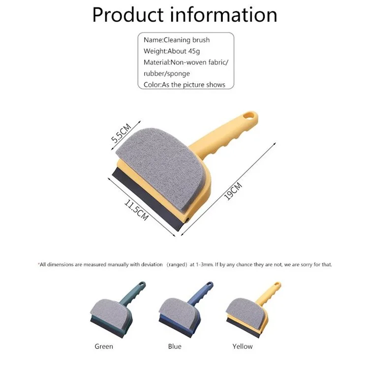 Multifunction Glass Cleaning Brush Tool Home Double-Sided Window Cleaning Washing Wiper Brush - Green
