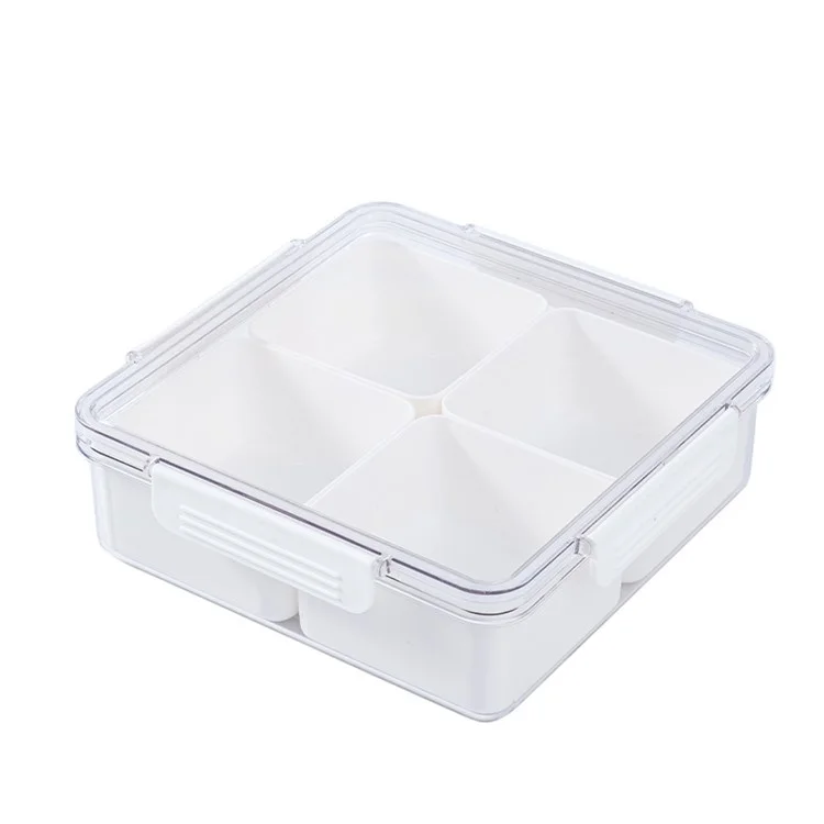 YM-6424-1 20PCS Refrigerator Organizer Bins Detachable 4-Grid Fridge Food Storage Bins Organizer Boxes (No FDA Certificate, BPA-free)