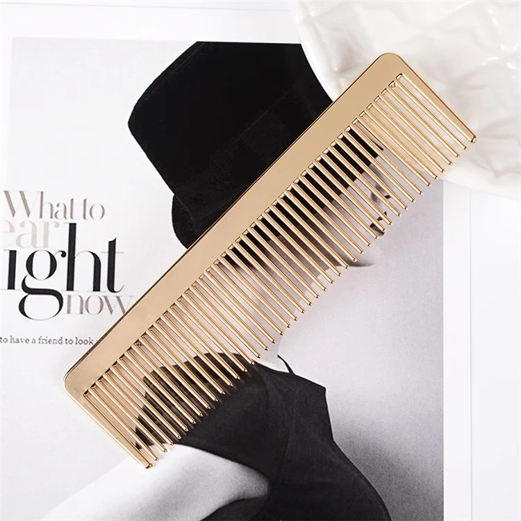 Scandinavian Minimalist Style Metal Alloy Barber Comb for Men Women Salon