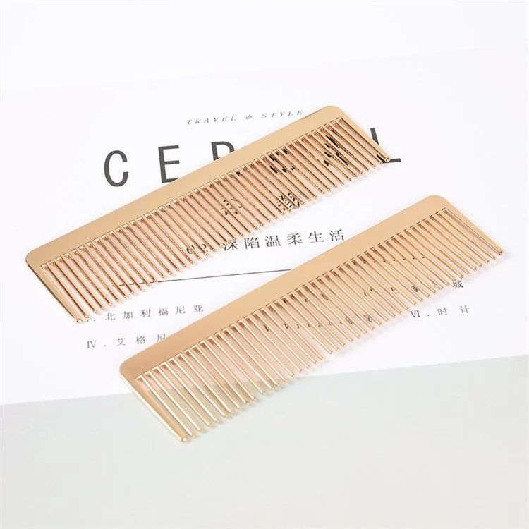 Scandinavian Minimalist Style Metal Alloy Barber Comb for Men Women Salon