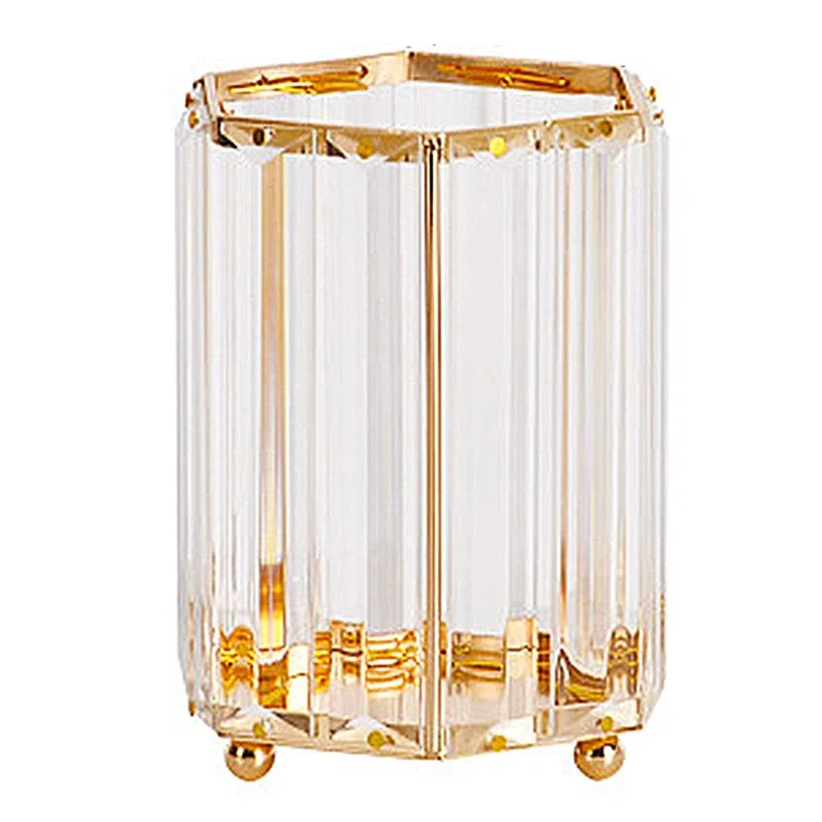 Nordic Glass Pen Cup Holder für Büro-Schreibtisch Makeup-Pinsel Eye Liner Storage Bucket Kommode Vanity Organizer - Hexagon
