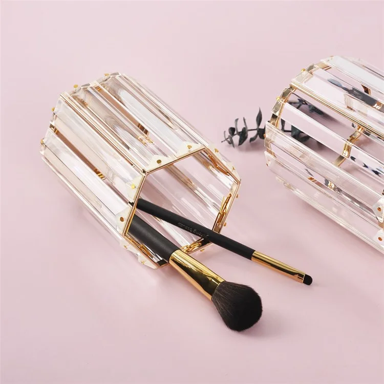 Nordic Glass Pen Cup Halter Für Büroschreibtisch Make -up Pinsel Eye Liner Aufbewahrung Eimer Kommode Eitelkeit Organizer - Hexagon