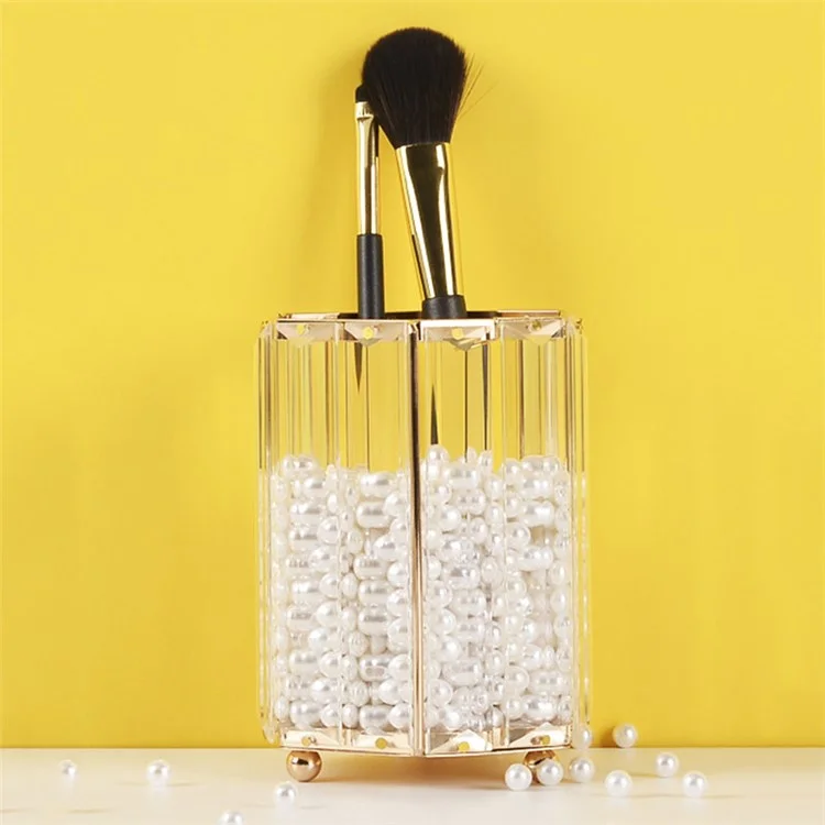 Nordic Glass Pen Cup Holder für Büro-Schreibtisch Makeup-Pinsel Eye Liner Storage Bucket Kommode Vanity Organizer - Hexagon