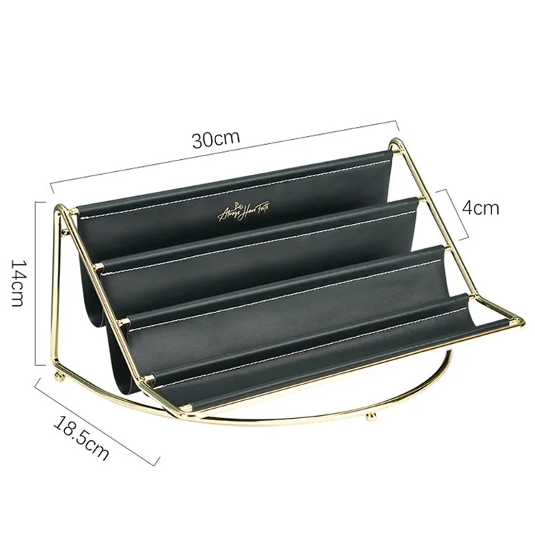 Nordic Multi-layer Desktop Organizer Multi-purpose Golden Iron Storage Tray Cosmetic Sundries Rack, Size L - Blackish Green