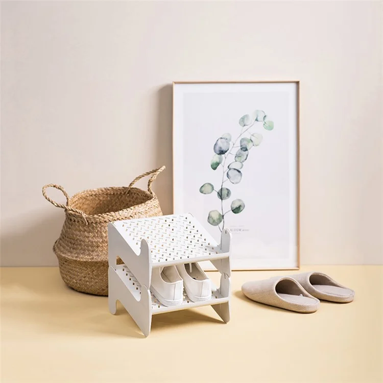 Spack Rack Storage Organizer Spazio Risparmio Di Scarpa Impilabile Scarpa Scarpa Per Camera Da Letto E Ingresso - Giallo Chiaro